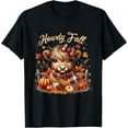 thumbnail image 1 of MilkCho Howdy Fall Highland Cow Happy Thanksgiving Autumn Vibes Womens Graphic T Shirt, 1 of 4