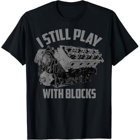 MilkCho I Still Play With Blocks Racing Tee, Maintenance Man Gift Shirt for Fans