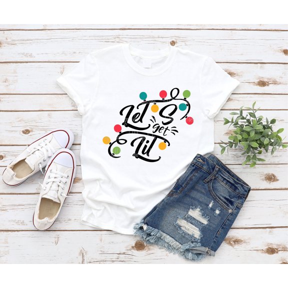 MilkCho Lets Get Lit T-Shirt, Christmas Lights T-Shirt, Christmas T-Shirt, Christmas Shirt T-Shirt, T-Shirt Files For ,