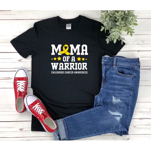 MilkCho Mama Of A Warrior, Childhood Cancer Mom, Childhood Cancer Support Squad, Childhood Cancer Shirt For Women