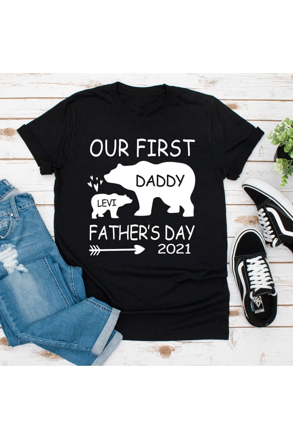 Personalized First Fathers Day Shirt, Family Matching Shirt, Daddy and Baby Bear Shirt, Daddy Bear Baby Bear, Gift For Friends