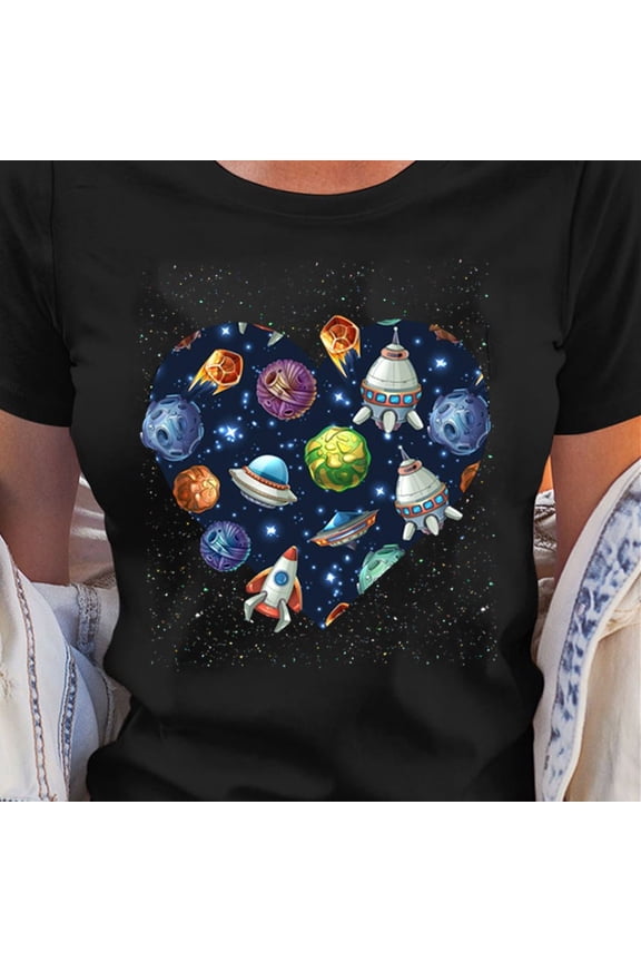 Space Heart Astronaut Spaceman Science T-shirt