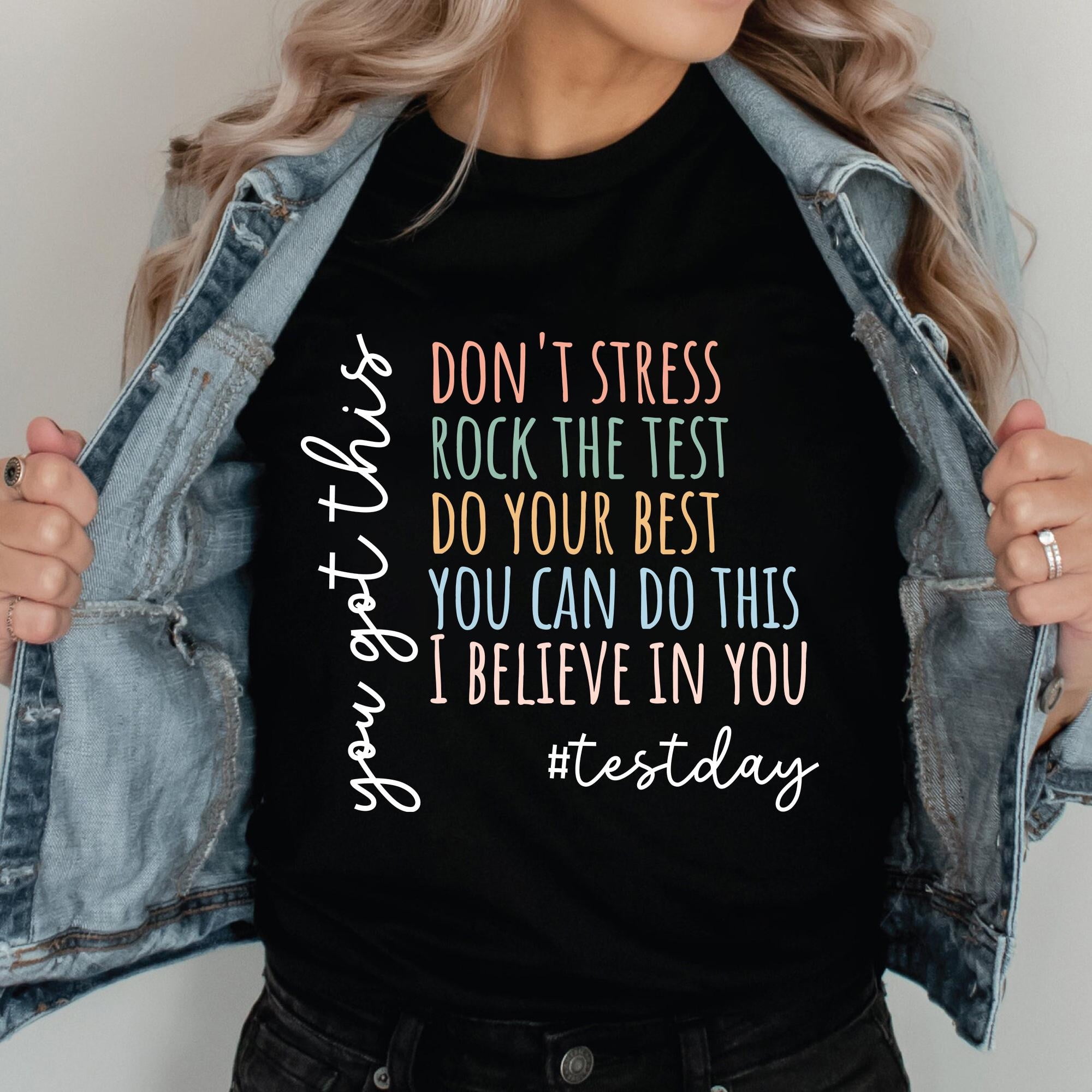 MilkCho Test Day Motivation T-Shirt, Teacher Encouragement Rock The ...