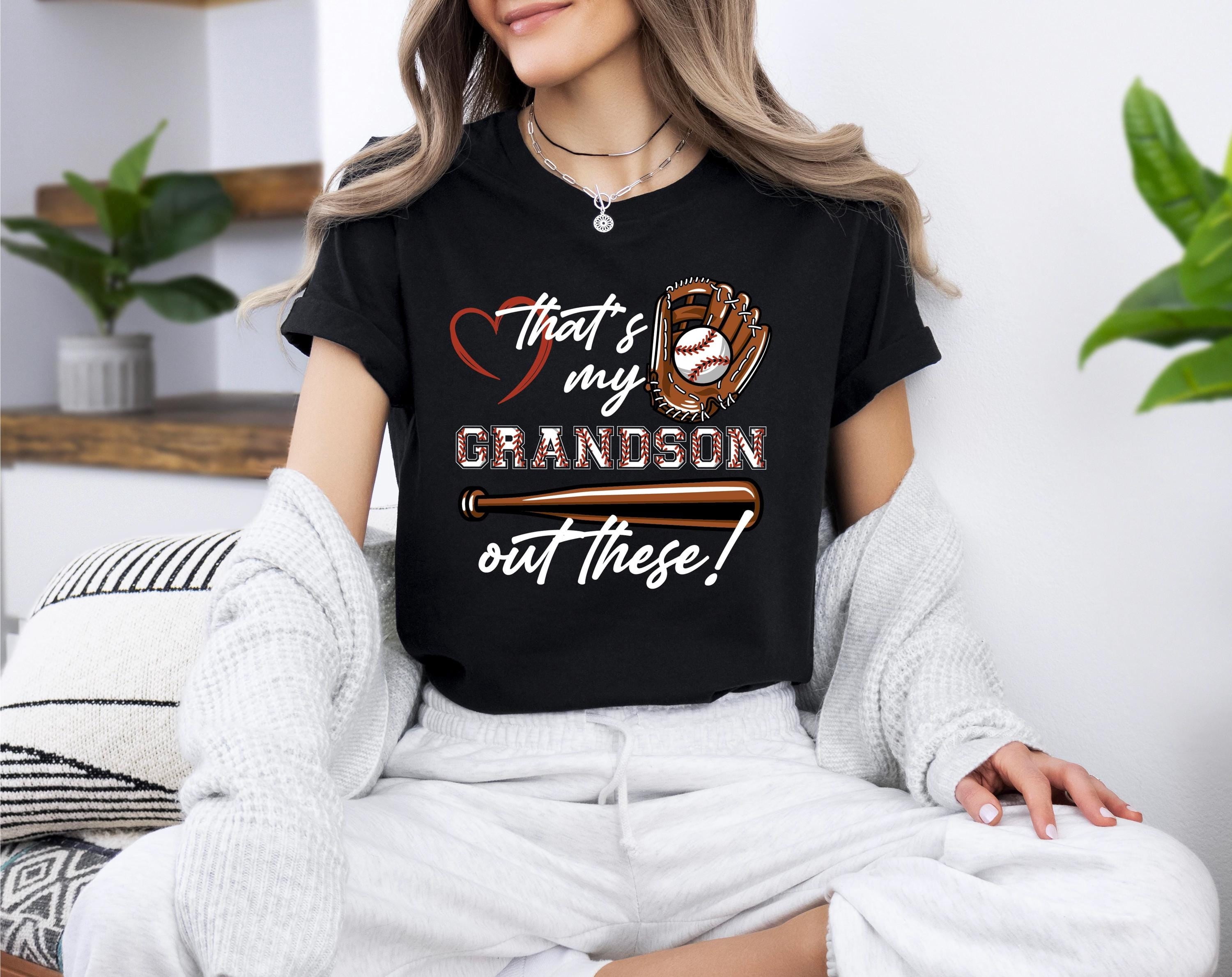 MilkCho That's My Grandson Out There Shirt, Baseball Lover Gift, Baseball Lover Shirt, Grandmother Shirt, Baseball Fan Tee, Funny Grandma Shirt