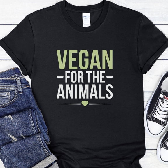 MilkCho Vegan For The Animals T-Shirt, Cruelty Free Tee, Vegan Shirt, Plant Based Gift, Animal Lover TShirt, Black Unisex Tee
