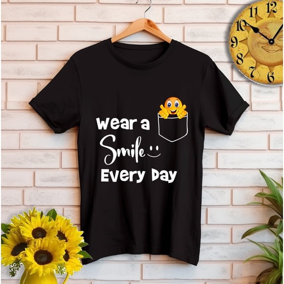 MilkCho Wear a Smile Every Day T-Shirt, Shirt, Be Happy T-Shirt, Smiley Shirt, Happy T-Shirt, Cute Smile Tee, Motivational Shirts