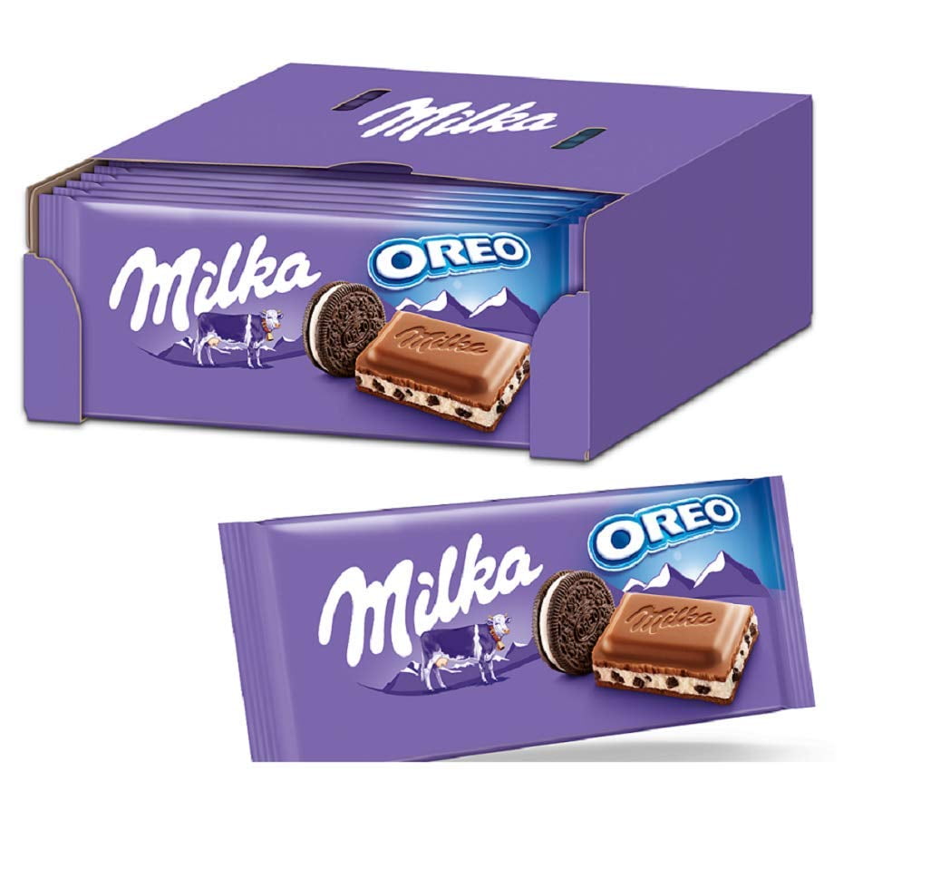 Milka Alpine Milk Chocolate with Oreo, 3.53 oz. Bars (Pack of 20)