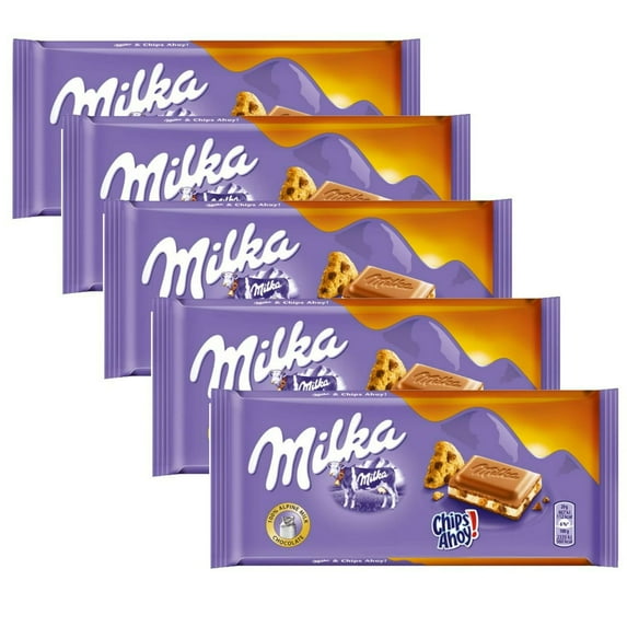 Milka Milk Chocolate, 100g/3.5oz (CHIPS AHOY, PACK OF 5)