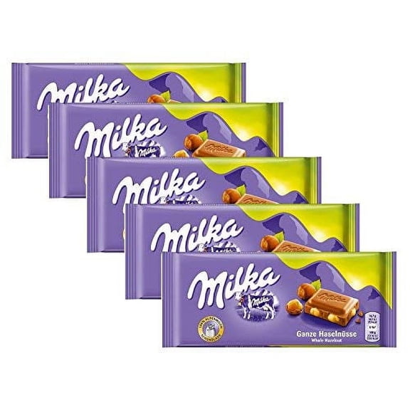 Milka Milk Chocolate with Whole Hazelnuts, 100g (PACK OF 5)