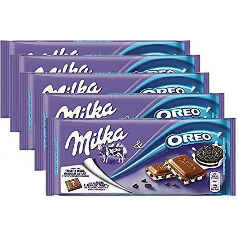 Milka Oreo Alpine Milk Chocolate, 3.5 oz Bar (MILK OREO, PACK OF 5