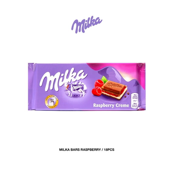 Milka Raspberry Creme 100g (Pack of 22)