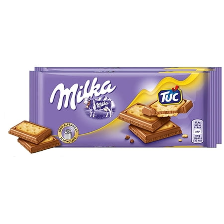 Milka & Tuc Cracker Chocolate Bar Candy Original German Chocolate 87g/3.06oz (Pack of 2)