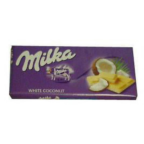 Milka White Chocolate Filled with Coconut, 100g