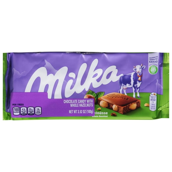 Milka Whole Hazelnut Chocolate Bar 3.52 oz (Pack Of 17)