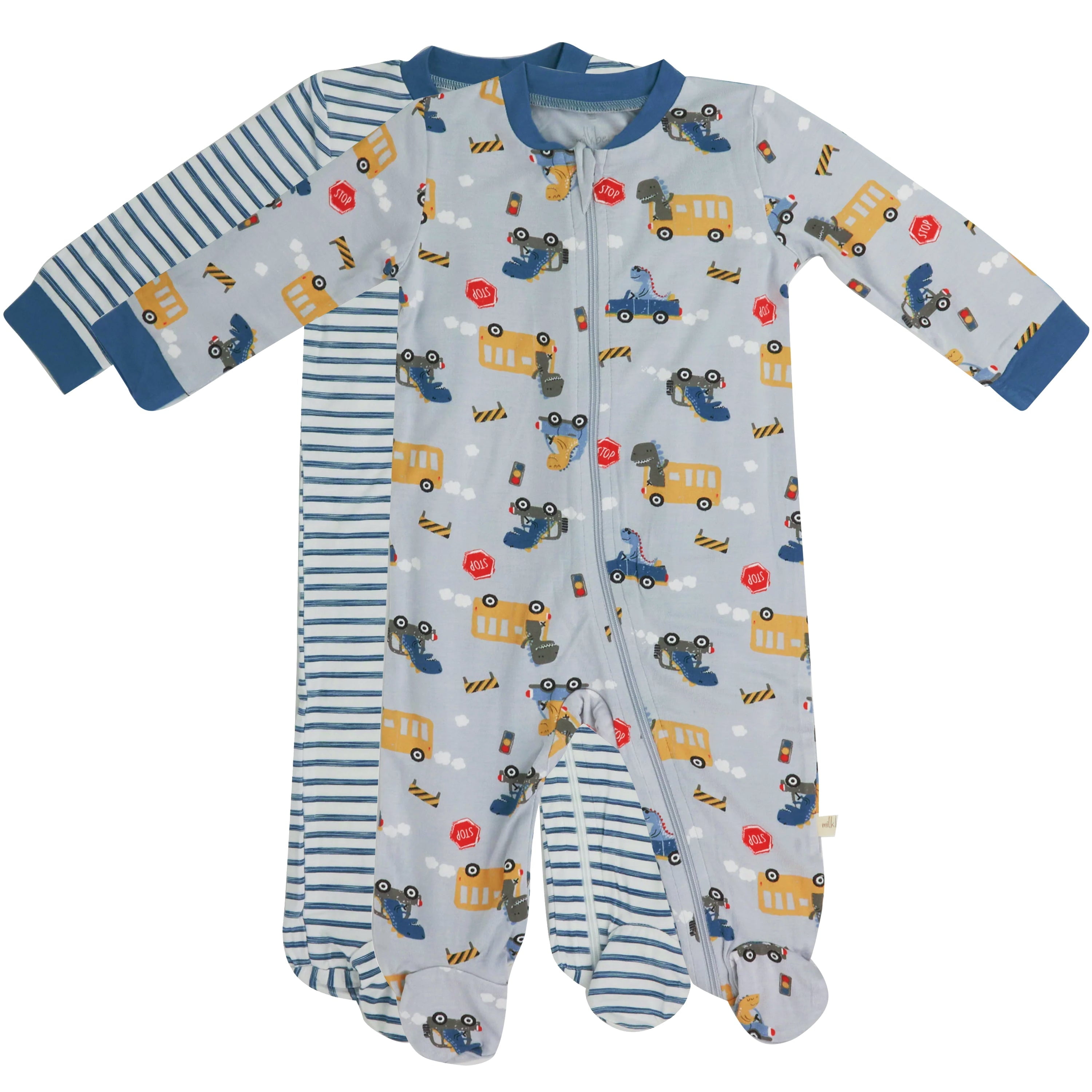 Milkberry Bamboo Baby Sleepwear Onesie Footed Coverall 2 pack Boys ...