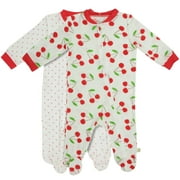 Milkberry Bamboo Baby Sleepwear Onesie Footed Coverall for Girls Cherry Blossom Newborn Sleepers size 3-6 Months