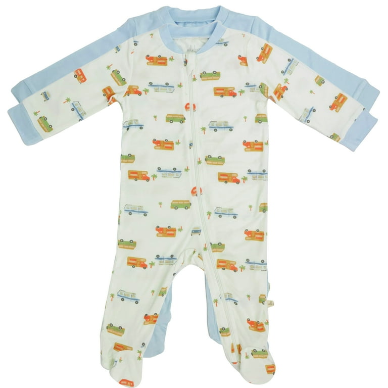 (取寄) ミルクベリー ニューボーン ボーイズ ストライプ カバーオール - 2-パック, ロング スリーブ MILKBERRY Newborn Boys Stripes Coveralls - 2-Pack, Long Sleeve  Blue Milkberry Bamboo Pajamas Coverall for Baby Boys Footed Sleep