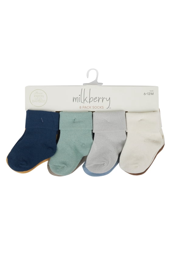 Rayon of Bamboo Infant Socks for Baby Boy Slip Free 6-12 Months Nordic Hues