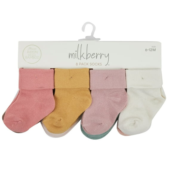 Milkberry Rayon of Bamboo Infant Socks for Baby Girl Slip Free 6-12 Months Autumn Harvest