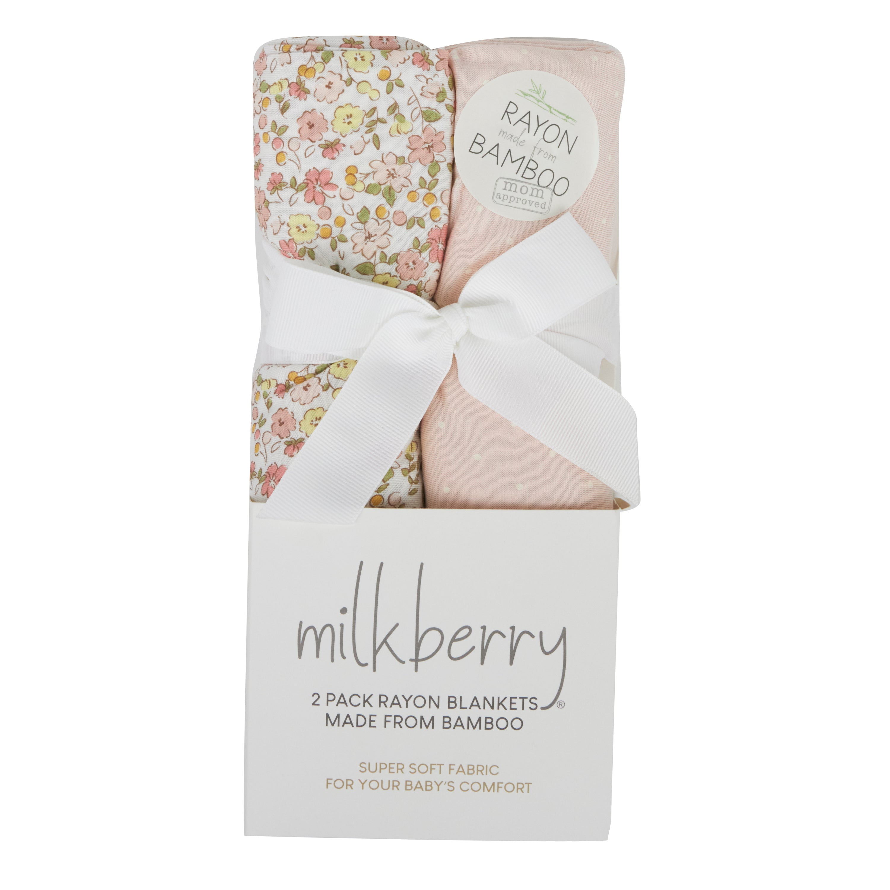 Milkberry Soft Bamboo Muslin Baby Blanket Gift Set 2 Pack Swaddle