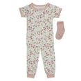 thumbnail image 1 of Milkberry Soft Bamboo Pajamas Infant Pajama Set Girls in Pink Floral Pattern - Size 18 Months, 1 of 7