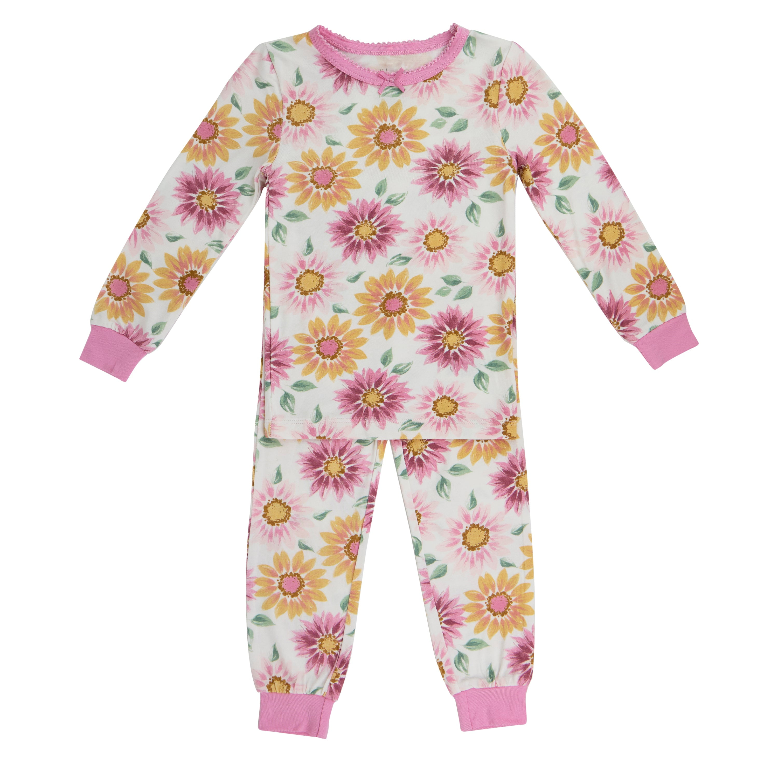 Dave&Bella Toddler Girls Summer Sweet Pink Print Sleepwear Soft Pajamas