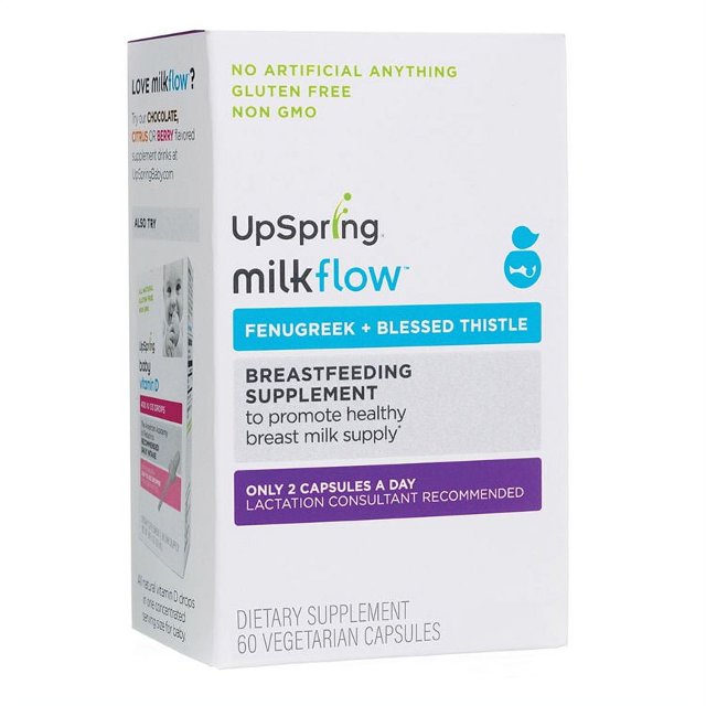 Milkflow Fenugreek + Blessed Thistle Capsules, Breastfeeding Supplement