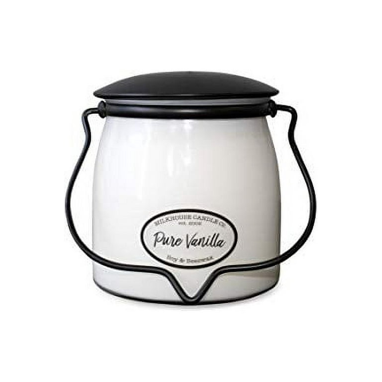 Milkhouse Candle Creamery Butter Jar Candle, Pure Vanilla, 16-Ounce