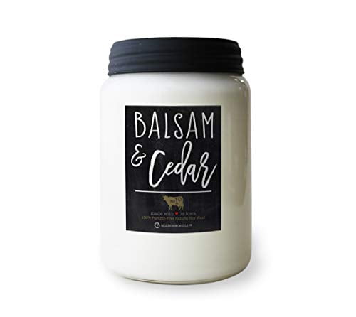 Milkhouse Candle Company, Farmhouse Collection, 26 Ounce Apothecary Jar, Balsam & Cedar