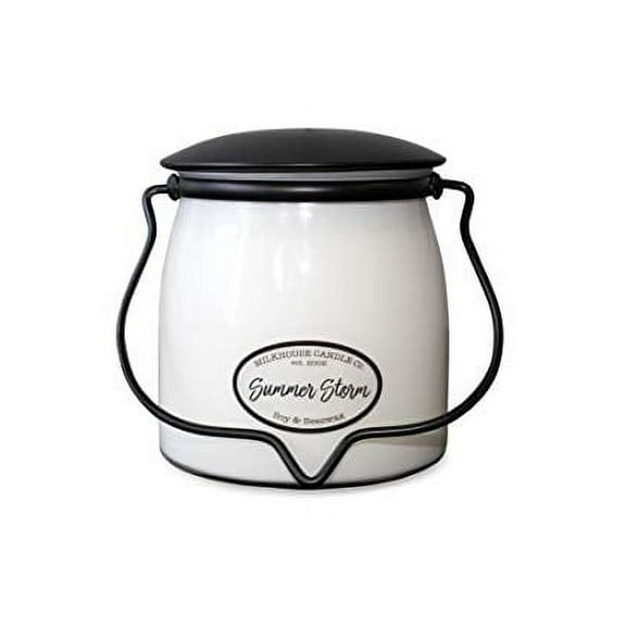 Milkhouse Candle Company, Summer Storm, Creamery Collection, Scented Soy Candle, Butter Jar, 16oz