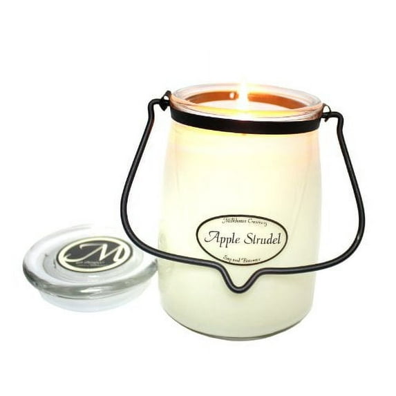 Milkhouse Candle Creamery, Apple Strudel, Butter Jar Scented Soy Candle, 22oz