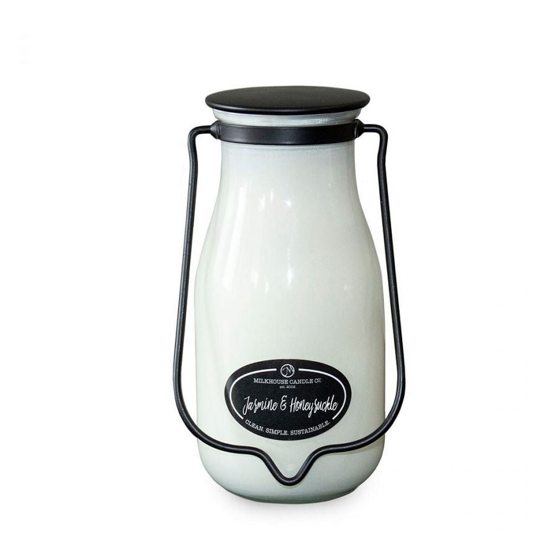 White Milkbottle Jasmine & Honeysuckle Soy Beeswax Candle