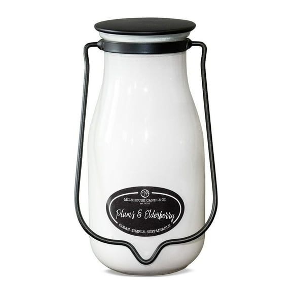 Milkhouse Candles 14 Ounce Milk Bottle Candle - PLUMS & ELDERBERRY
