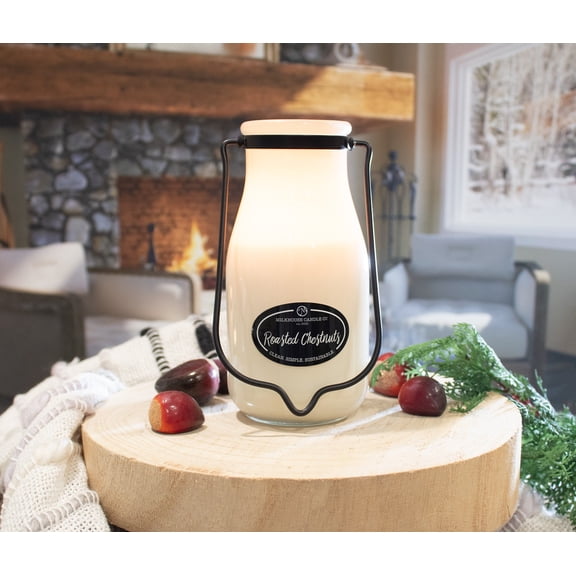 Milkhouse Candles 14 Ounce Milk Bottle Candle - ROASTED CHESTNUTS