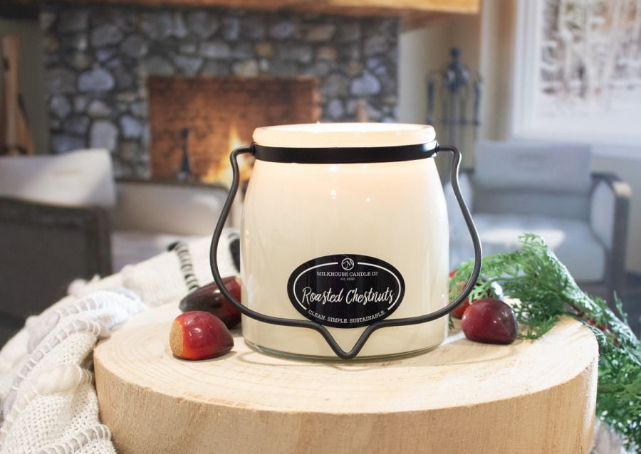 Milkhouse Candles 16 Ounce Jar Candle ROASTED CHESTNUTS
