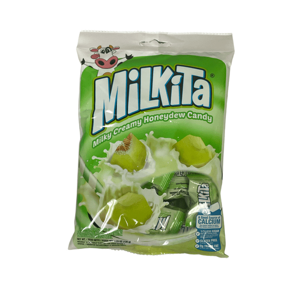 Milkita Milky Creamy Honeydew Candy Soft Chew Candy; Rich Source of Calcium; Pack of 4.23 OZ (120g)