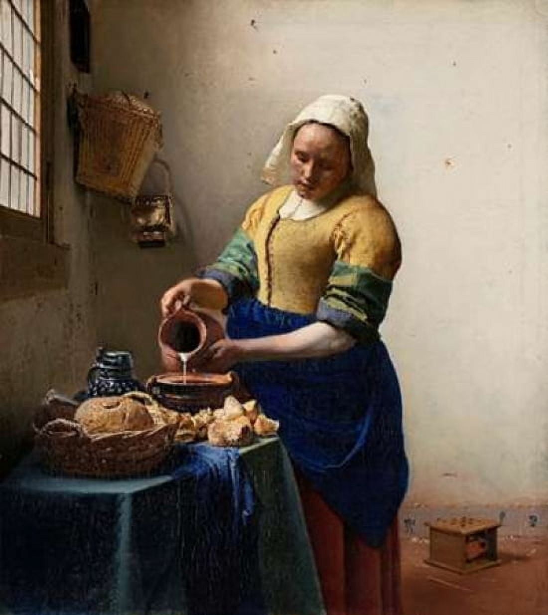 Milkmaid Canvas Art - Johannes Vermeer (24 x 24)