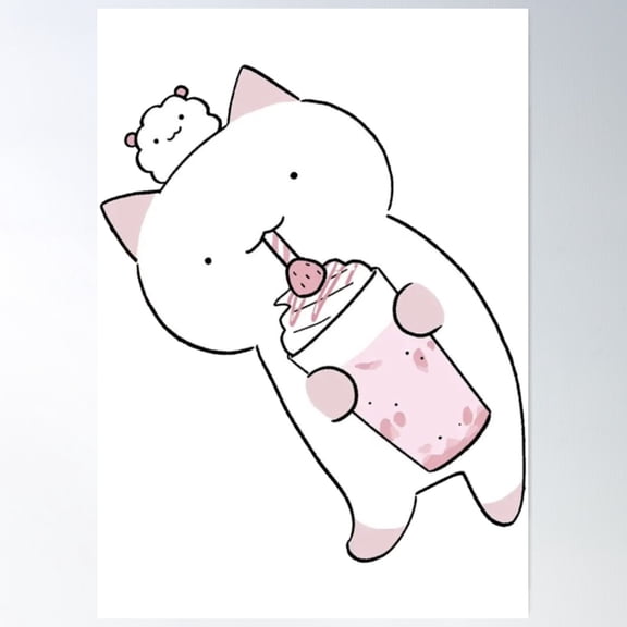 Milkshake [Fushigi Neko No Kyuu-Chan] Poster Wall Art, Modern Wall Decor For Living Room Bedroom, 12x18 UNFRAMED
