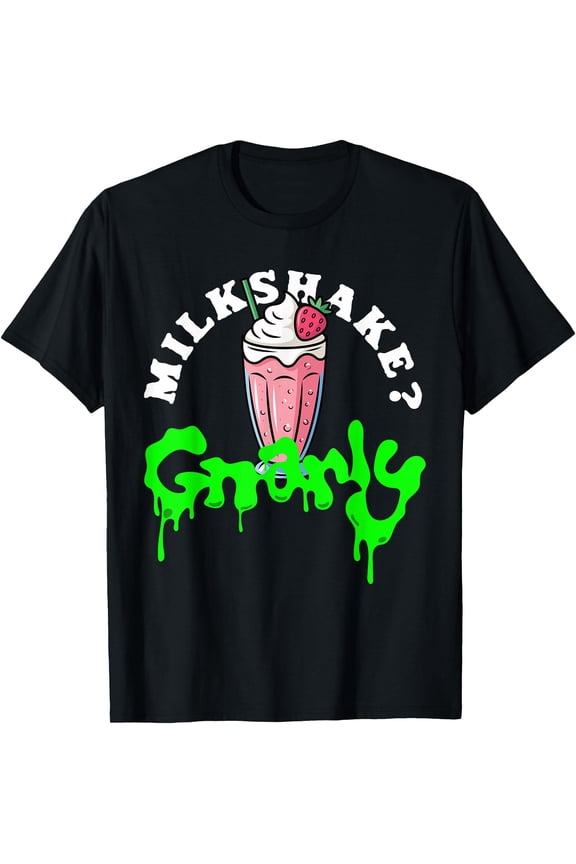 Milkshake? Gnarly Dripping Slime Cartoon Food Halloween Fun T-Shirt, Unisex T-Shirt