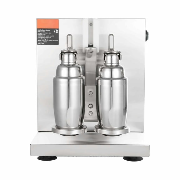 Milkshake Maker Machine, 120W Commercial Milk Tea Shaker, Double Head Mixer, Adjustable 0-180s, 750ml Stainless Steel Cup, for Milk Tea Stores