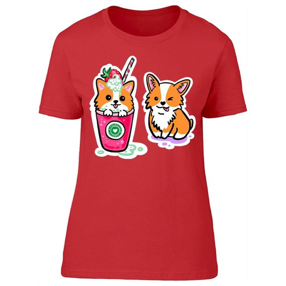 Milkshakes And Corgis T-Shirt Women -Image by Shutterstock, Female Small
