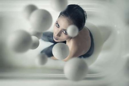 Milky Balls Canvas Art - Hardibudi (12 x 18)