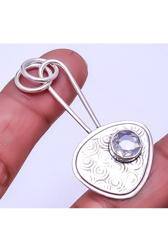 Milky Opal Designer Handmade 925 Sterling Silver Pendant 1.95" P_9335_121_98