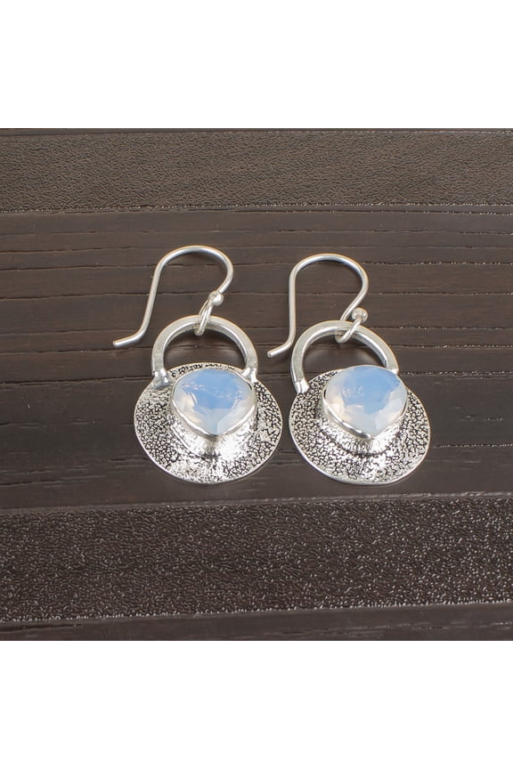 Milky Opal Earrings 925 Sterling Silver Jewelry