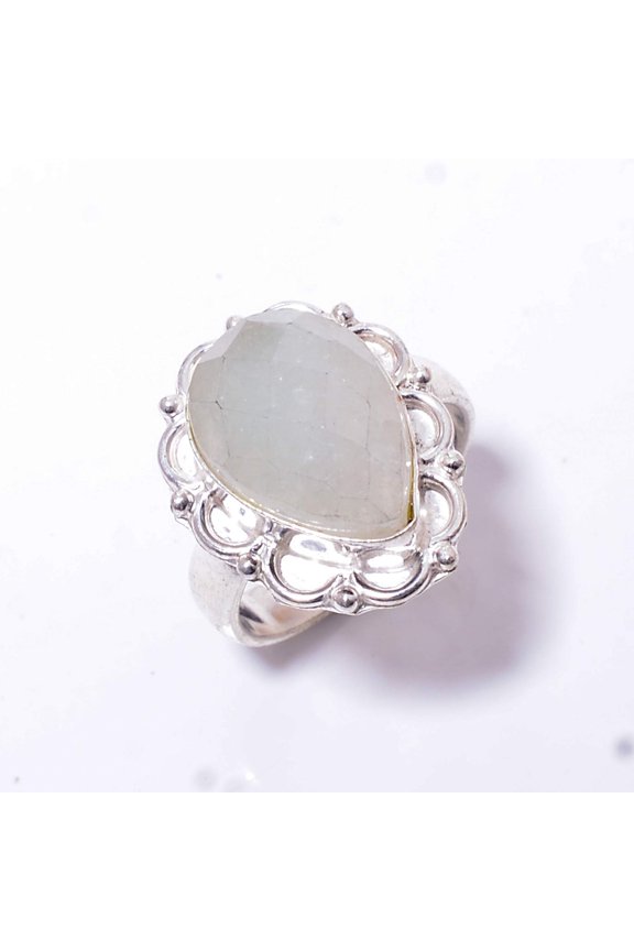 Milky Opal Gemstone 925 Sterling Silver Handmade Ring S.9 R213