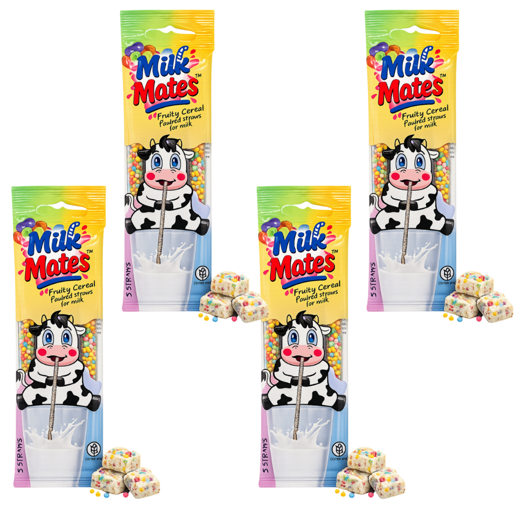 Milk Mates Magical Milk Straws - 4 Packs of 5 Pcs Each Fruity