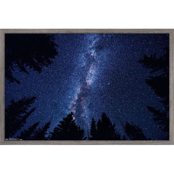 Milky Way At Night Wall Poster, 22.375" x 34", Framed