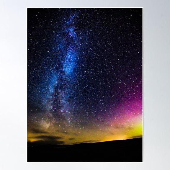 Milky Way & Aurora Poster Wall Art, Modern Wall Decor, 8x12 UNFRAMED