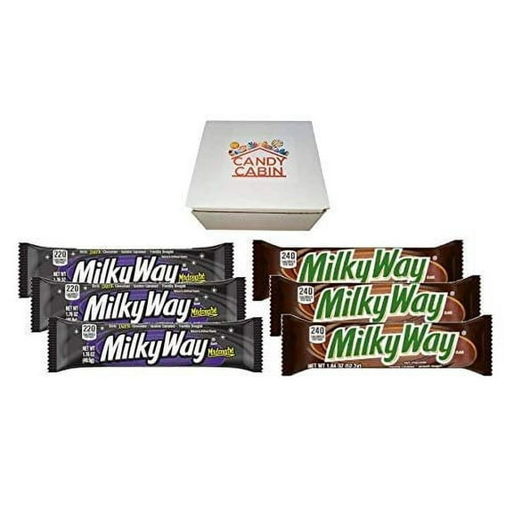 Milky Way Candy Bars Assorted Variety Box by CANDY CABIN Midnight - Original, 6 Pack