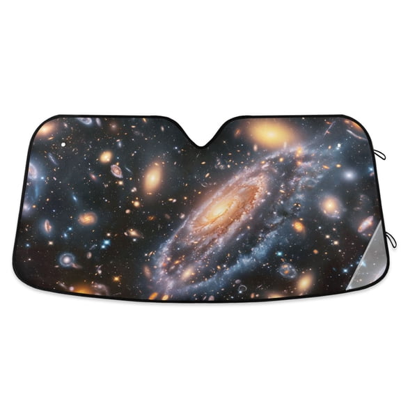 Milky Way Car Windshield Sun Shade Foldable Car Front Window Visor Heat and UV Protection 53x23.5
